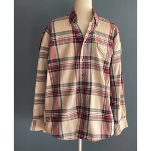 Roper Rodeo  Blue Men's Large Plaid‎ Flannel Shirt 100% Cotton Heavyweight